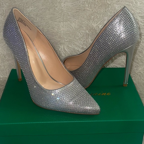 Lauren Lorraine ‘Dori’ Rhinestone Pointed Toe High Heel Stiletto Pumps Size 8.5 - Picture 1 of 12
